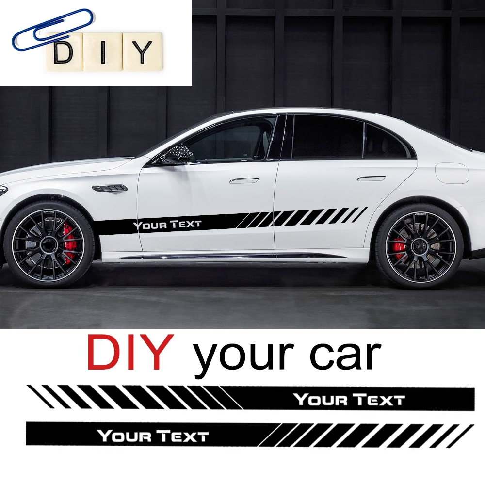 Car Accessories Unique - Stiker Garis Pintu Samping Mobil Teks
