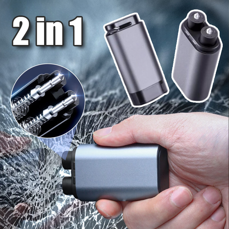 Car Emergency Tool Kit - Pemecah jendela 2 dalam 1, alat