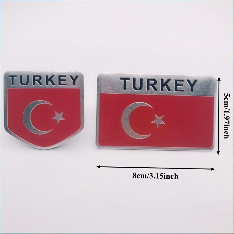 Car Accessories Malaysia - Stiker Mobil Logam Modifikasi Bendera TURKI