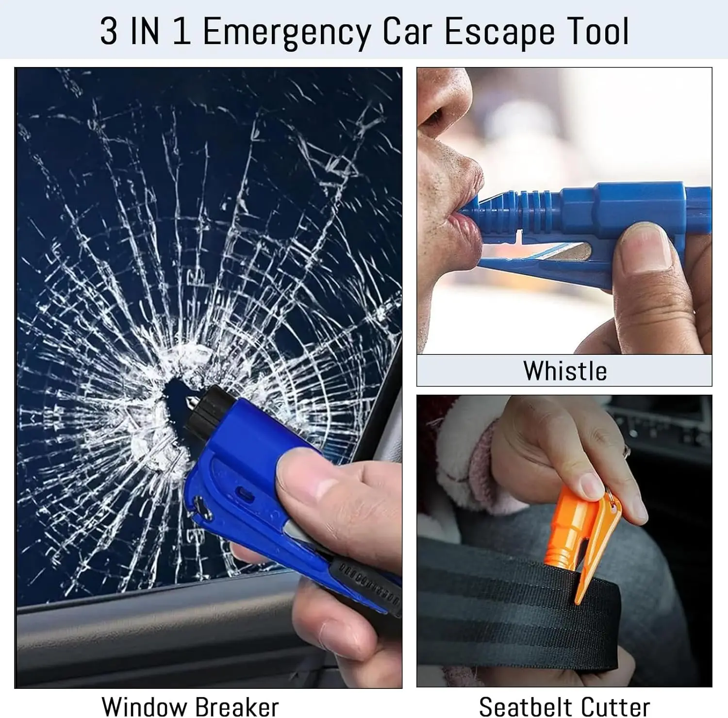 Car Emergency Tool Kit - Palu Keselamatan Mobil 3-in-1 Pemutus Kaca