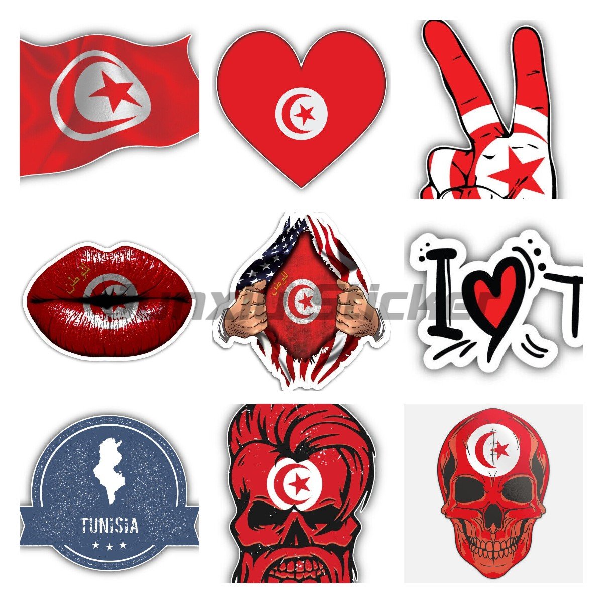 Car Accessories Malaysia - Stiker bendera Nasional Tunisia stiker mobil