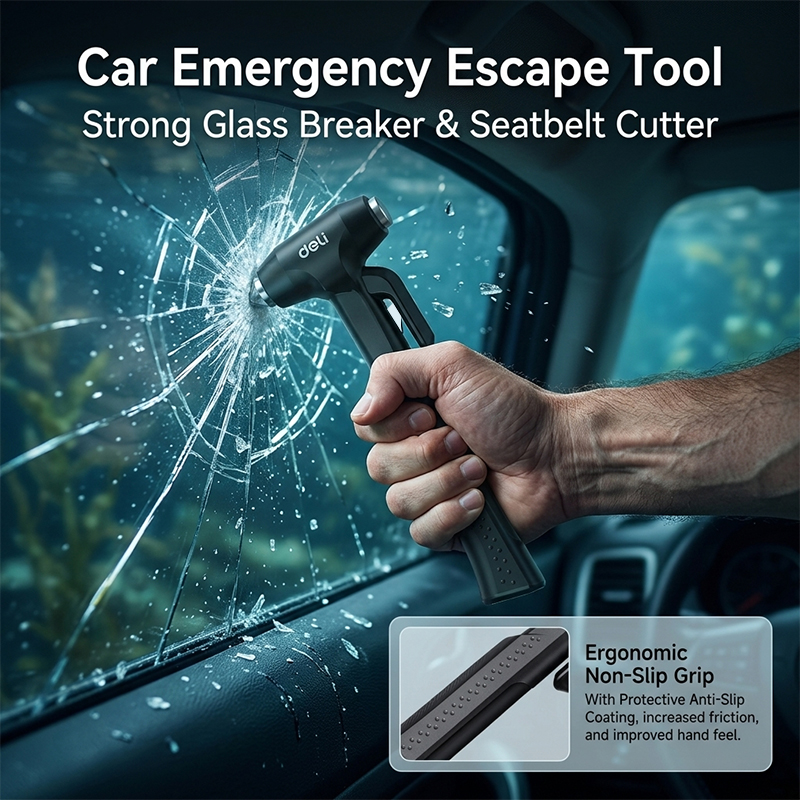 DELI Palu Pengaman Mobil Porta - Car Emergency Tool Kit ulasan dan harga